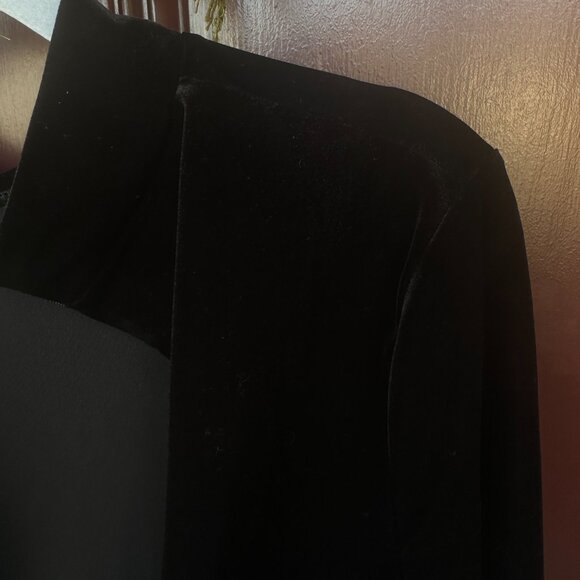 Velvet Mock Neck Mini Dress Black - Picture 5 of 7